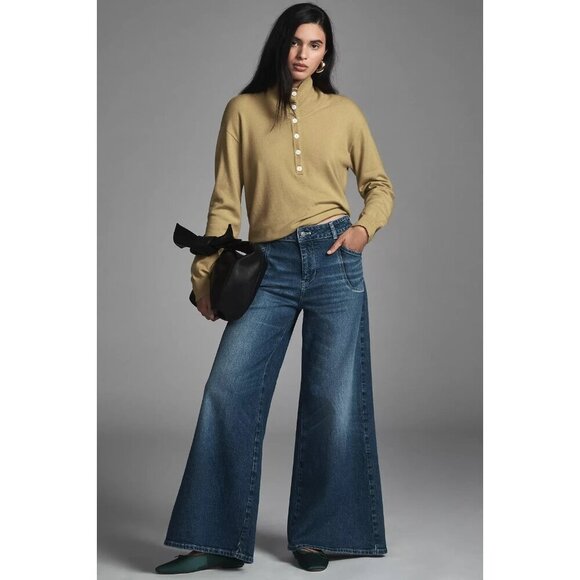 Pilcro High-Rise Wide-Leg Trouser Jeans 26W PLUS SIZE - Picture 2 of 4